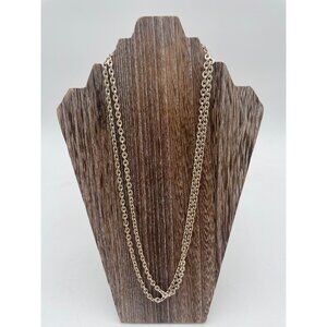 Gold Tone Double Chain Necklace For  28" Made in West Germany